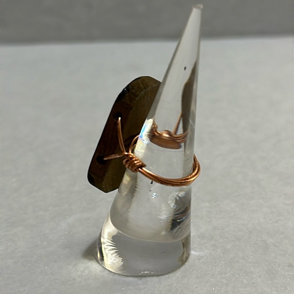 Handmade Mary wooden wire art ring size 5 - Picture 3 of 4